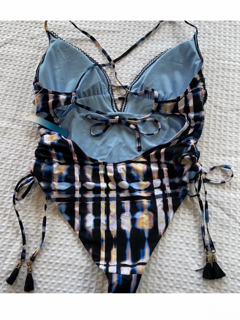 Lucky Brand Solstice Canyon‎ Strappy One-Piece Swimsuit Large New